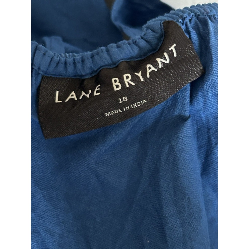 Lane Bryant Ruffle Short Sleeve Tank Top Cobalt Blue Size 18 Coastal Beachcore - Picture 4 of 5